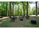 Backyard fire pit with a circle of outdoor furniture at 85 Eastwood Frst, Covington, GA 30014