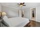 This bedroom boasts hardwood floors and a walk-in closet and ensuite bathroom at 2432 Saint Patrick Se St, Atlanta, GA 30317