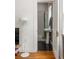 Compact bathroom featuring subway tile shower and pedestal sink at 737 Barnett Ne St # B6, Atlanta, GA 30306