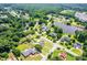 Aerial view showcasing homes near a tranquil pond, offering a blend of residential and natural beauty at 11 Chad Ct, Mcdonough, GA 30253