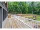Expansive wooden deck with white railing overlooking a private wooded area at 261 Clayton Trl, Canton, GA 30114