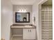 Functional bathroom with modern sink, vanity, and a mirror, next to the shower and toilet at 405 Brighton Pt, Atlanta, GA 30328