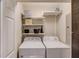 Functional laundry area with shelving and washer and dryer hookups at 405 Brighton Pt, Atlanta, GA 30328