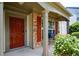 Close up of the front door and the front porch at 574 Friars Head Dr, Suwanee, GA 30024