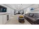 Spacious basement featuring a large tv, comfortable seating area, and a workout space at 120 Ashewoode Downs Ln, Alpharetta, GA 30005
