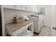 Well-lit laundry room with modern appliances, ample storage cabinets, and a folding counter at 2030 Darien Park Dr, Roswell, GA 30076