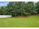 Spacious backyard featuring lush greenery and mature trees, offering privacy at 115 Court Xing, Locust Grove, GA 30248