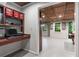 Basement with wooden ceiling detail and built-in desk at 1950 Wenlok Ne Trl, Marietta, GA 30066