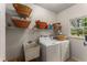 Well-lit laundry room featuring shelving with storage baskets and a utility sink at 1950 Wenlok Ne Trl, Marietta, GA 30066