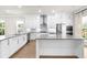 Modern kitchen featuring white cabinetry, stainless steel appliances, a central island, and hardwood flooring at 219 Phillips Ln, Alpharetta, GA 30009