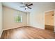 Bedroom with ceiling fan and large window providing natural light at 1800 Clairmont Lk # A310, Decatur, GA 30033