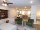Open-concept living space with comfortable seating, an adjacent dining area, and an open-plan kitchen at 3411 Swallowtail Ter, Duluth, GA 30096