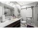 Modern bathroom with a glass-enclosed shower and elegant vanity at 4648 Danna Dr, Austell, GA 30106