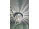 Close-up of ceiling texture and light fixture with hanging crystals at 8436 Magnolia Dr, Jonesboro, GA 30238