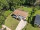 Aerial view of the house showcasing the roof, spacious yard, driveway, and surrounding greenery at 1409 Georgia Ave, East Point, GA 30344