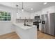 Modern kitchen features stainless steel appliances, white cabinets, and a center island at 1409 Georgia Ave, East Point, GA 30344
