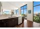 Modern kitchen boasts granite countertops and stainless steel appliances, plus bright windows at 905 Juniper Ne St # 805, Atlanta, GA 30309