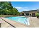Refreshing community pool with fountains, tables and chairs for relaxation at 905 Juniper Ne St # 805, Atlanta, GA 30309