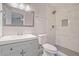 Bathroom showcases modern fixtures, a marble-tiled shower, and a neutral color scheme at 2049 Rector Dr, Atlanta, GA 30311