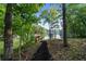 Picturesque lake view from a wooded lot, leading down to a dock and boat house at 1525 Lockridge Dr, Cumming, GA 30041