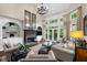 Bright living room with high ceilings, fireplace, large windows, and comfortable seating, perfect for relaxation and entertaining at 1525 Lockridge Dr, Cumming, GA 30041
