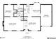 First floor floorplan showing layout of living room, kitchen, dining room, garage, and bedroom at 3457 Newberry Trl, Decatur, GA 30034