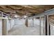 Unfinished basement has exposed ceiling with visible insulation and wood frame construction at 3695 Fox Hills Se Dr, Marietta, GA 30067