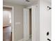 Bathroom showcasing the white shower and view of the bedroom through the doorway at 3695 Fox Hills Se Dr, Marietta, GA 30067