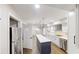 Modern kitchen with stainless steel appliances, a center island, and white countertops at 3695 Fox Hills Se Dr, Marietta, GA 30067