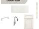 Laundry room design with quartz countertops, white cabinets, and modern fixtures at 245 Heatherton Way, Milton, GA 30009