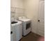 Well-lit laundry room with new appliances and ample shelving at 5890 Crowley Dr, Douglasville, GA 30135