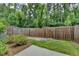 Cozy fenced backyard featuring a patio and green grass at 315 Duval Dr, Alpharetta, GA 30009