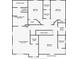 Second-floor plan highlights bedroom suites, bathrooms, and laundry, all accessible via stairs at 3640 Pollys Blf, Cumming, GA 30028