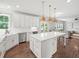 Bright, modern kitchen with white cabinets, stainless steel appliances, and a large island at 3640 Pollys Blf, Cumming, GA 30028