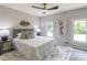 Cozy bedroom with natural light, ceiling fan, and modern décor at 243 Hickory Way, Canton, GA 30115