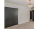 This bedroom features a stylish chandelier and built-in closet at 3109 Albatross Ln, Decatur, GA 30034