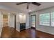 Inviting living room with hardwood floors, staircase and outdoor access at 3109 Albatross Ln, Decatur, GA 30034