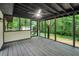 A screened-in patio with a ceiling fan and lots of space at 558 Newlin Ct, Lawrenceville, GA 30046