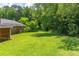 Lush, green backyard with mature trees, offering ample space and privacy at 4077 Phils Ct, Tucker, GA 30084