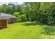 Lush green backyard featuring mature trees for added privacy and shade at 4077 Phils Ct, Tucker, GA 30084