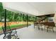 Covered patio area with outdoor seating and a view of the backyard at 4555 Holliston Rd, Dunwoody, GA 30360