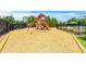 Community playground including swings, climbing area and wooden perimeter border at 8295 Village Pl, Suwanee, GA 30024