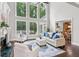 Bright living room with high ceilings, large windows, and a cozy fireplace at 1140 River Laurel Dr, Suwanee, GA 30024