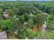 An aerial view of the neighborhood, showcasing homes amongst the trees at 2221 Fairoaks Rd, Decatur, GA 30033
