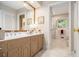 Elegant bathroom featuring a double vanity, tile flooring, and a glass-enclosed shower at 2221 Fairoaks Rd, Decatur, GA 30033