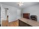 Home office with an office desk and leather office chair at 2481 Southhaven Ln, Buford, GA 30519
