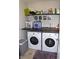 Functional laundry room with modern washer and dryer units and plenty of storage at 2481 Southhaven Ln, Buford, GA 30519