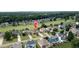 Beautiful aerial view of homes in a suburban neighborhood with lush green lawns and mature trees at 5345 Glenhaven Dr, Cumming, GA 30041