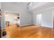 Spacious living room boasts soaring ceilings, hardwood floors, and an open floor plan at 1469 Crescent Walk, Decatur, GA 30033