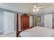 Spacious main bedroom features a four-poster bed and plenty of closet space at 3370 Battlement Cir, Loganville, GA 30052